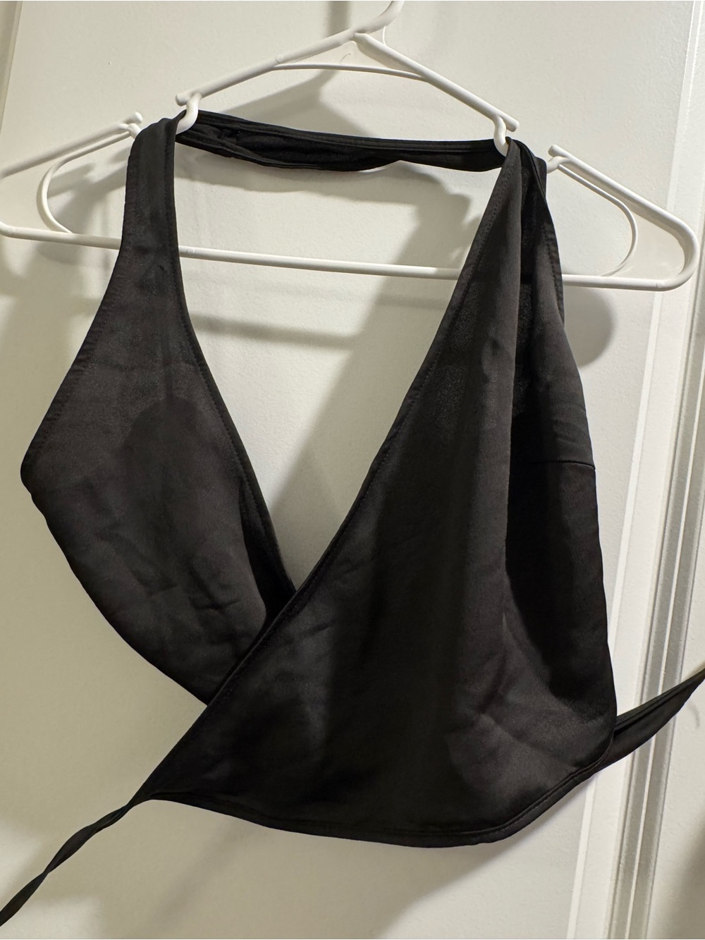 Primark Black Satin Wrap Bandeau Top